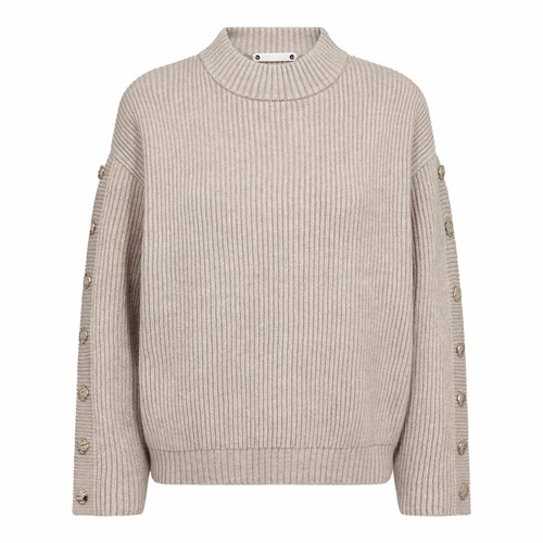 Co'Couture RowCC Strik med Knapper ved ærmer, Lys